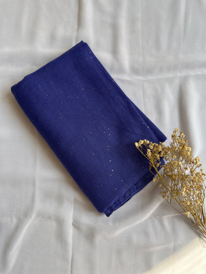 Glitter Studded Lawn Hijab- Royal Blue