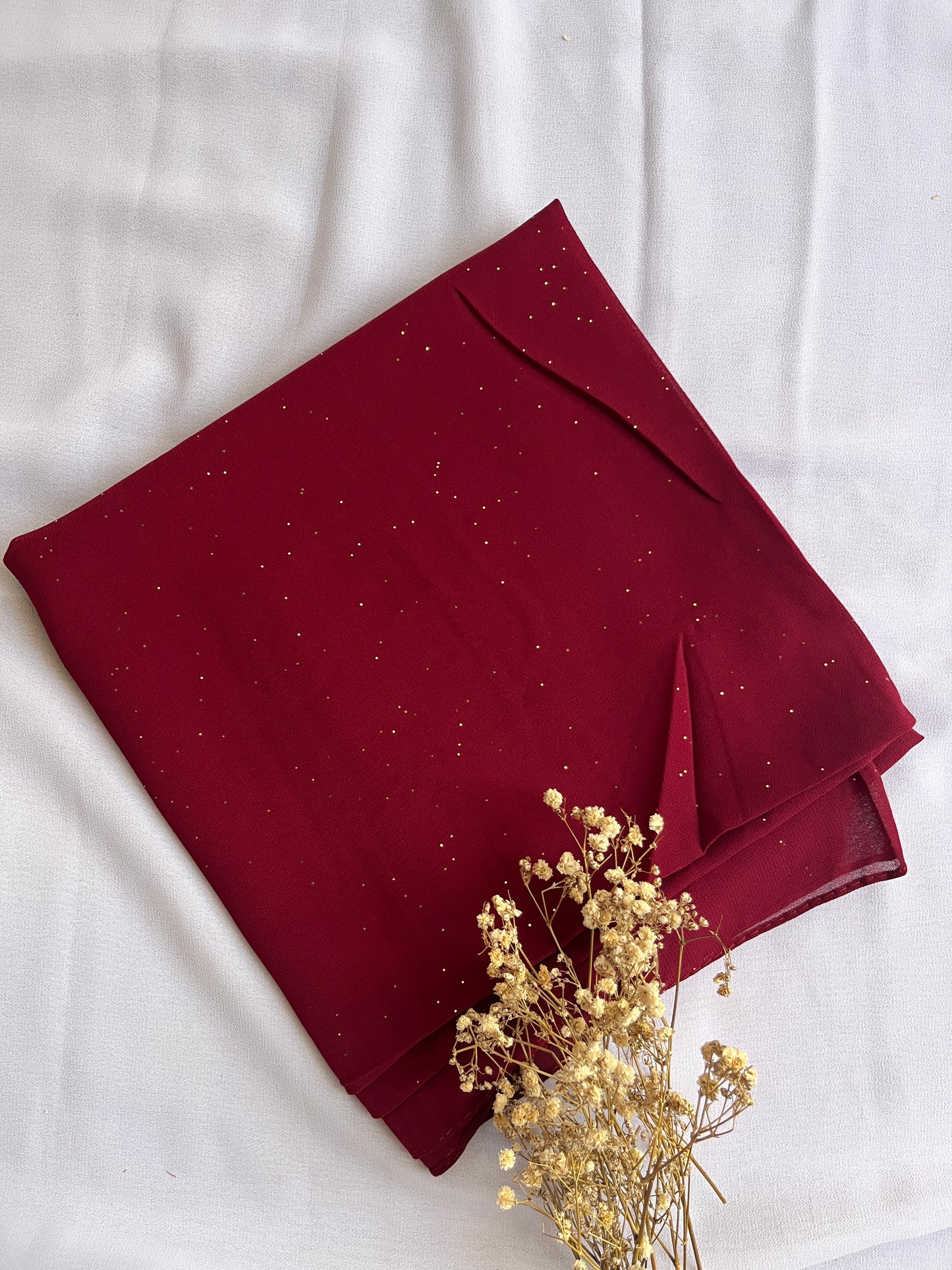 Sparkle Georgette- Maroonish Mulberry