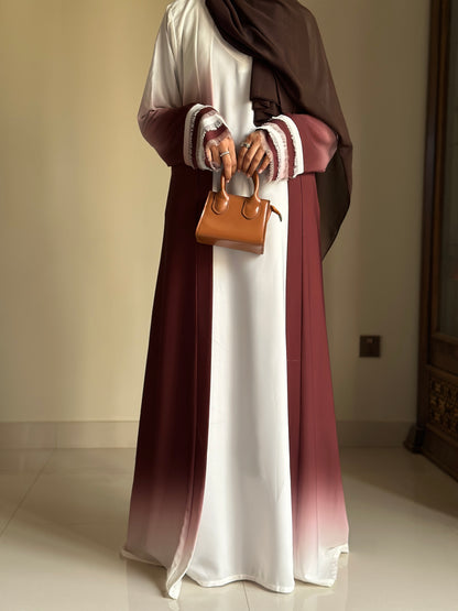 Ombre Coat Abaya- Choco Lava