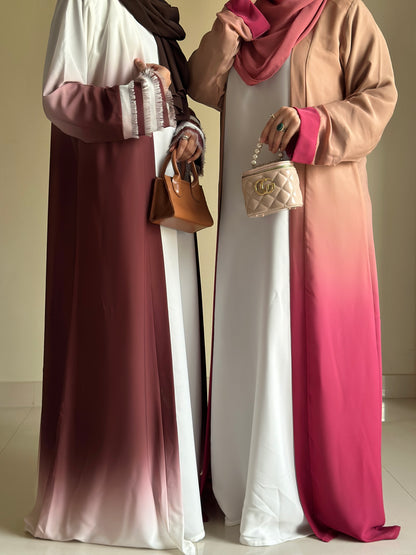 Ombre Coat Abaya- Choco Lava