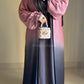 Ombre Coat Abaya- Pink- Grey