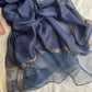 Golden Beaded Organza- Navy Blue- Luxury Hijabs