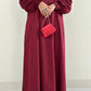 Deep Maroon - Self Print Sheen Nida Abaya