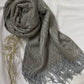 Woolen Pashmina-Tropical Patterns- Denim Grey