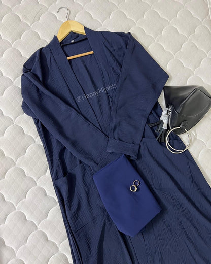 Amairah- Navy Blue kimono Coat (only)