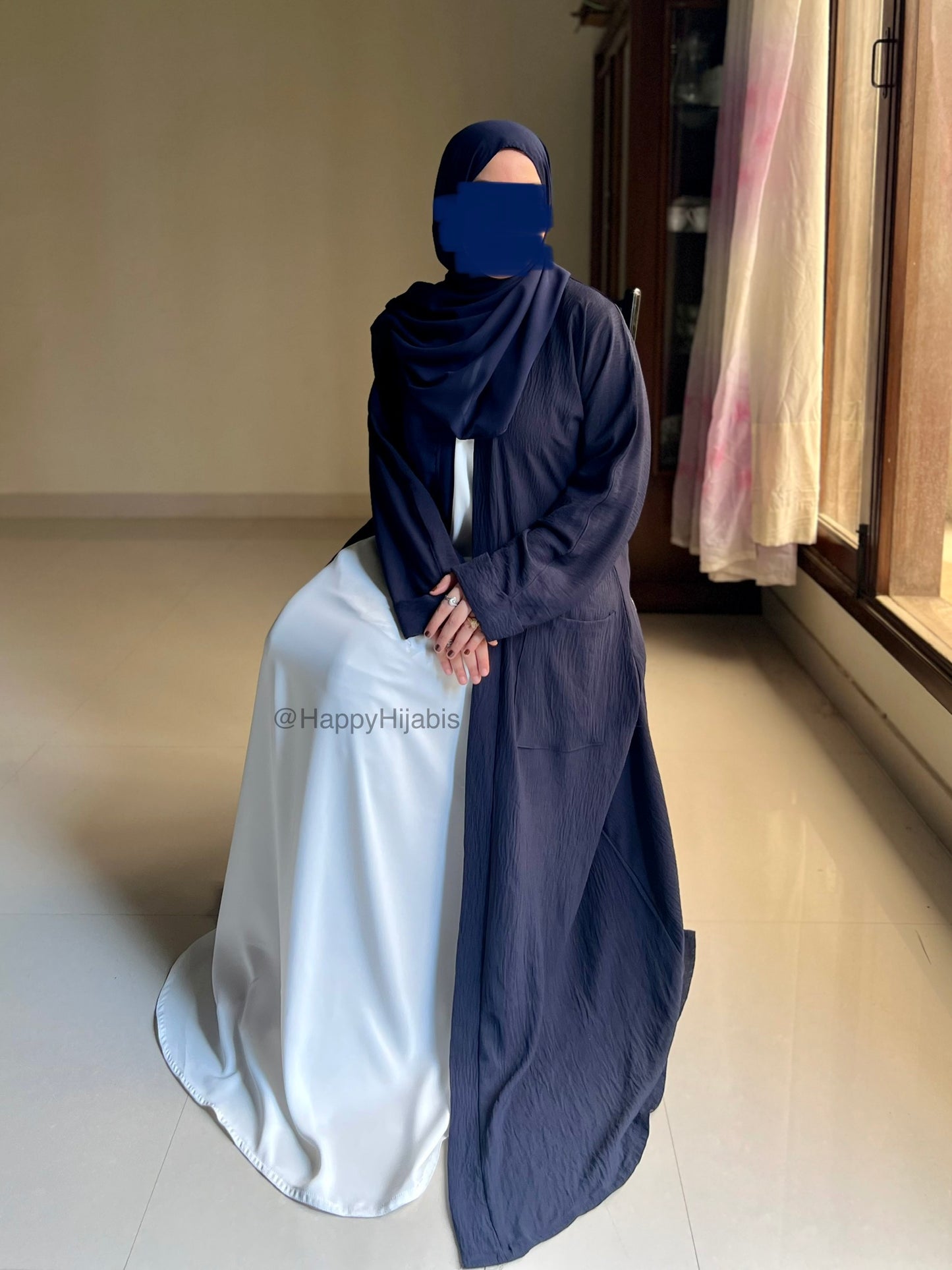 Amairah- Navy Blue kimono Coat (only)