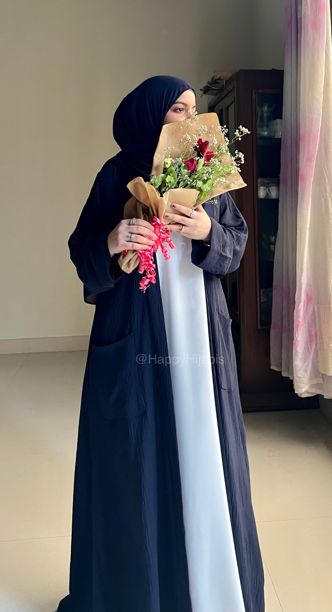 Amairah- Navy Blue kimono Coat (only)