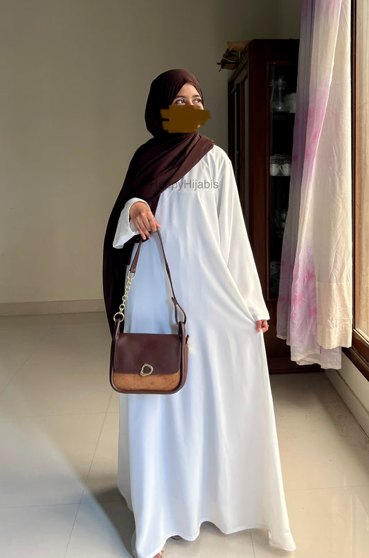 Full sleeves Abaya Inner- Pearl White