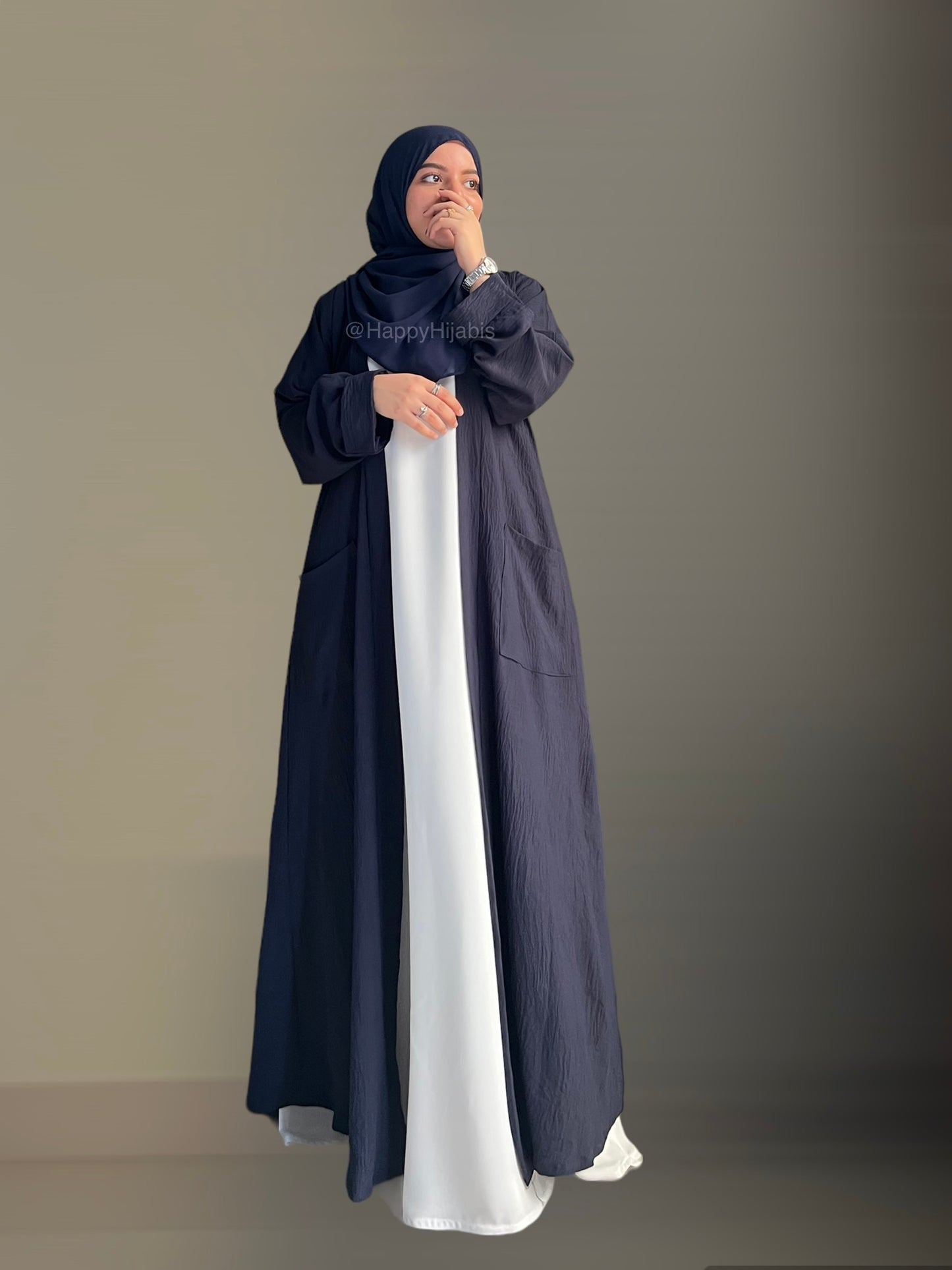 Amairah- Navy Blue kimono Coat (only)