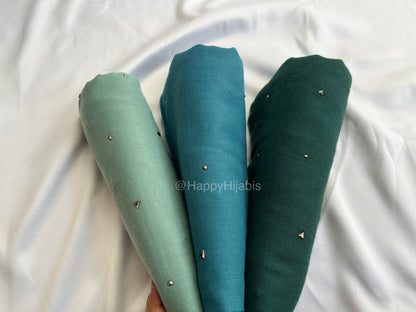 Dynamite Studded Hijabs- Teal