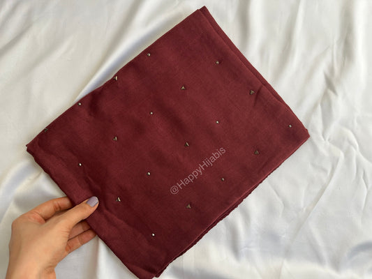 Dynamite Studded Hijabs- Mahogany