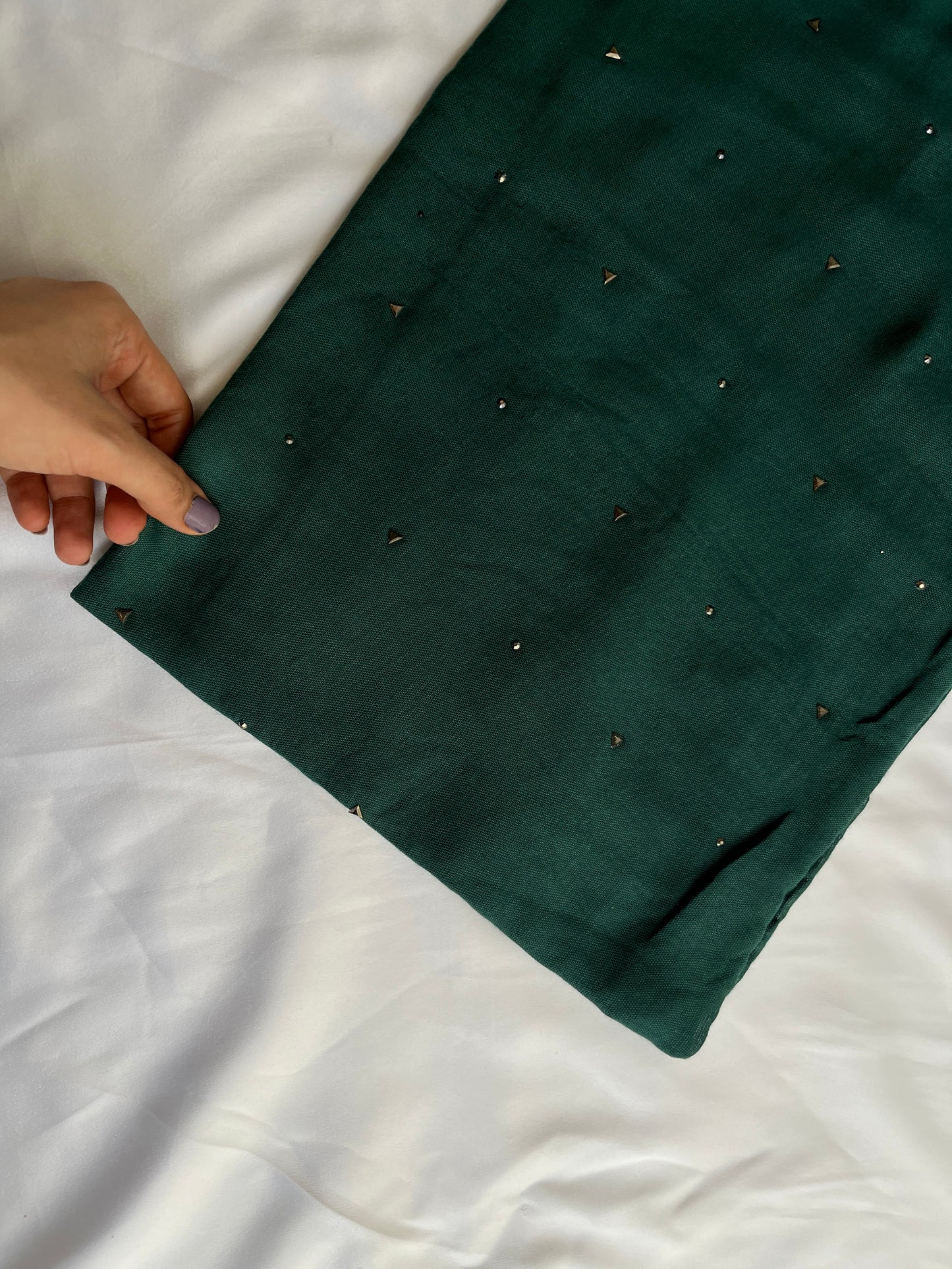 Dynamite Studded Hijabs- Forest Green