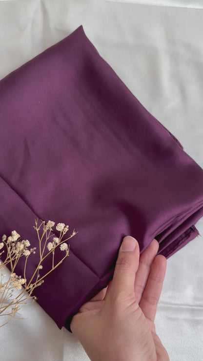 Satan Silk Hijabs- Brinjal Purple