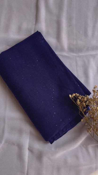 Glitter Studded Lawn Hijab- Royal Blue