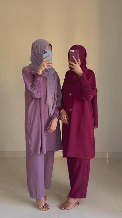 Modest Coord Set- Maroonish Mulberry