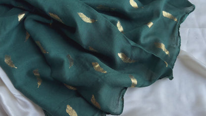 Golden Fantasy Feathers- Dark Green